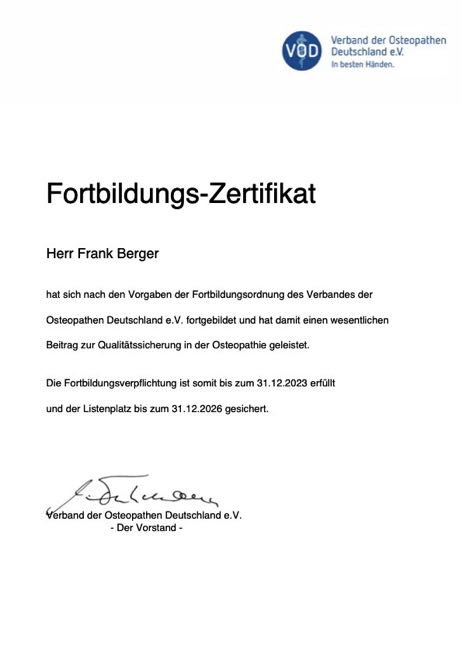 Fortbildungszertifikat  bis 26